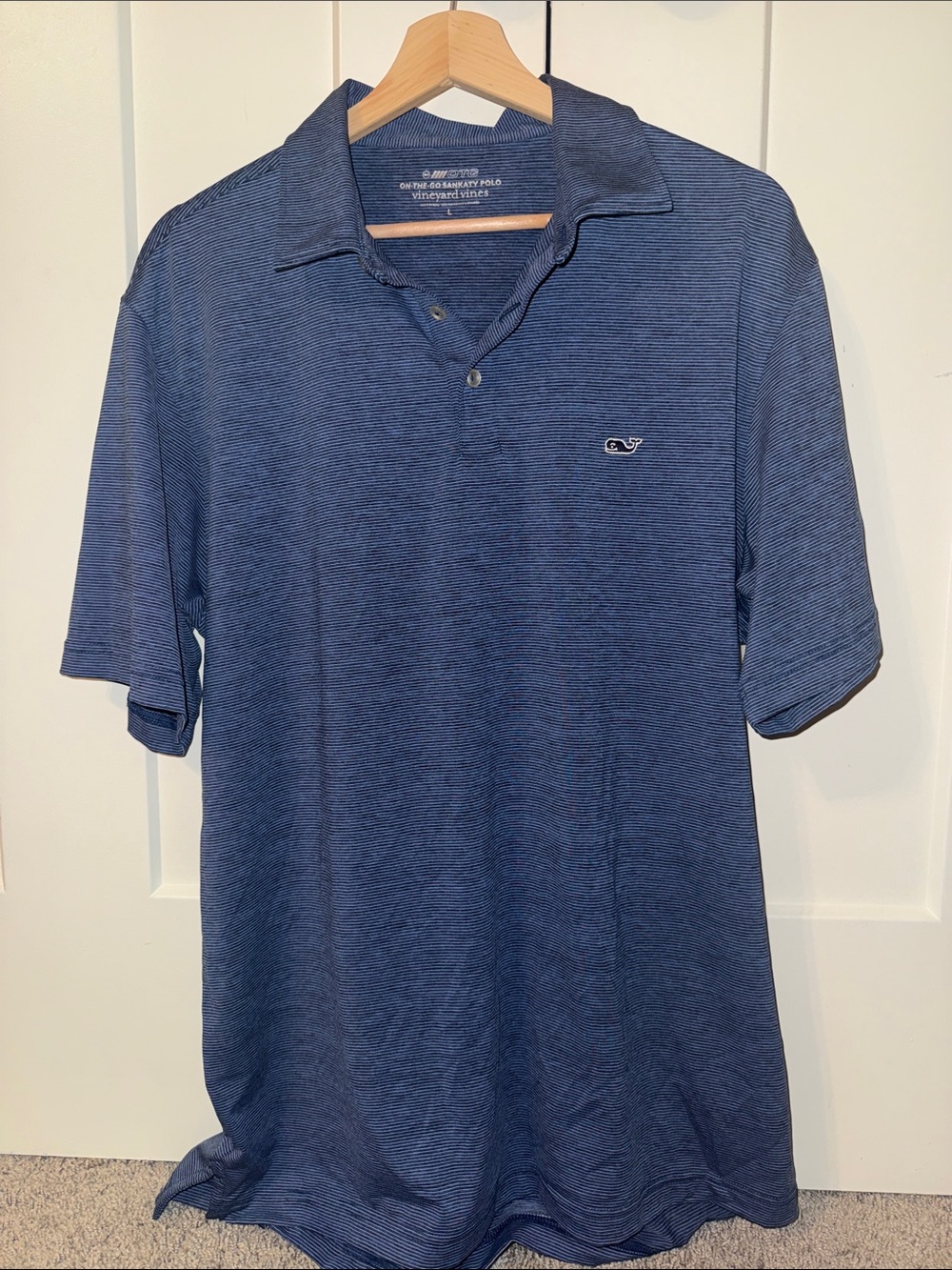 Vineyard Vines Men's Navy Performance Bradley Striped Polo